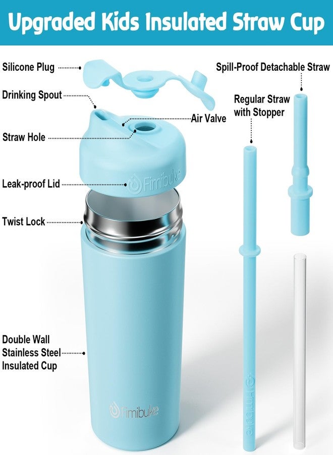 Fimibuke Kids & Toddler Cups, 10 OZ Spill Proof Straw Cups for Toddlers, Leak-Proof Kids Insulated Tumblers with Screw-On Lid & Silicone Straws with Stopper, Stainless Steel Sippy Cup for Girls Boys - Image 2